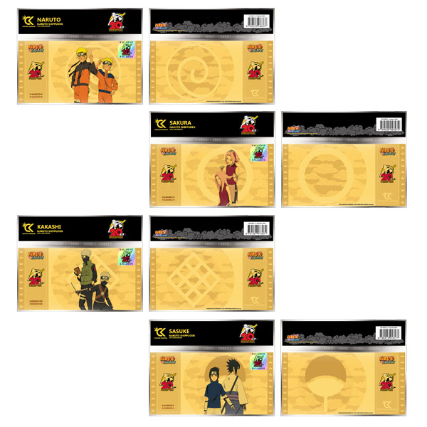 Naruto Shippuden Golden Ticket 20th édition limitée set de 4 - 40pcs